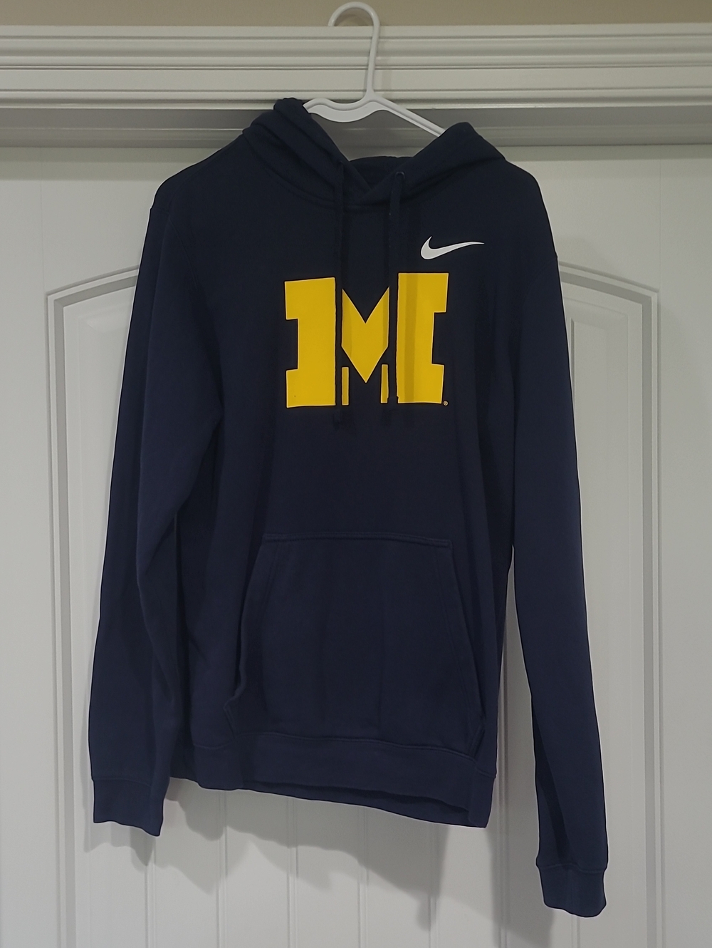 University Of Michigan Nike Navy Hoodie with Yellow Block 'M' Logo